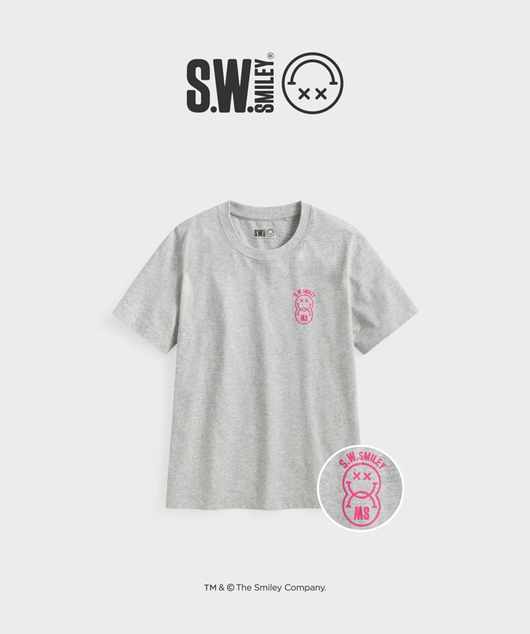 聯名系列T恤-WOMEN：女 · S.W.SMILEY®厚版印花T恤-03