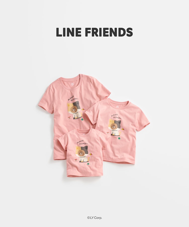 親子/情侶系列：Baby · LINE FRIENDS印花T恤-04,女 · LINE FRIENDS印花T恤-04,童 · LINE FRIENDS印花T恤-04