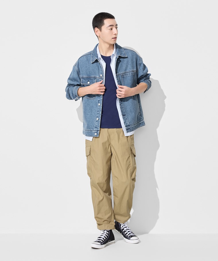 牛仔寬版外套-男