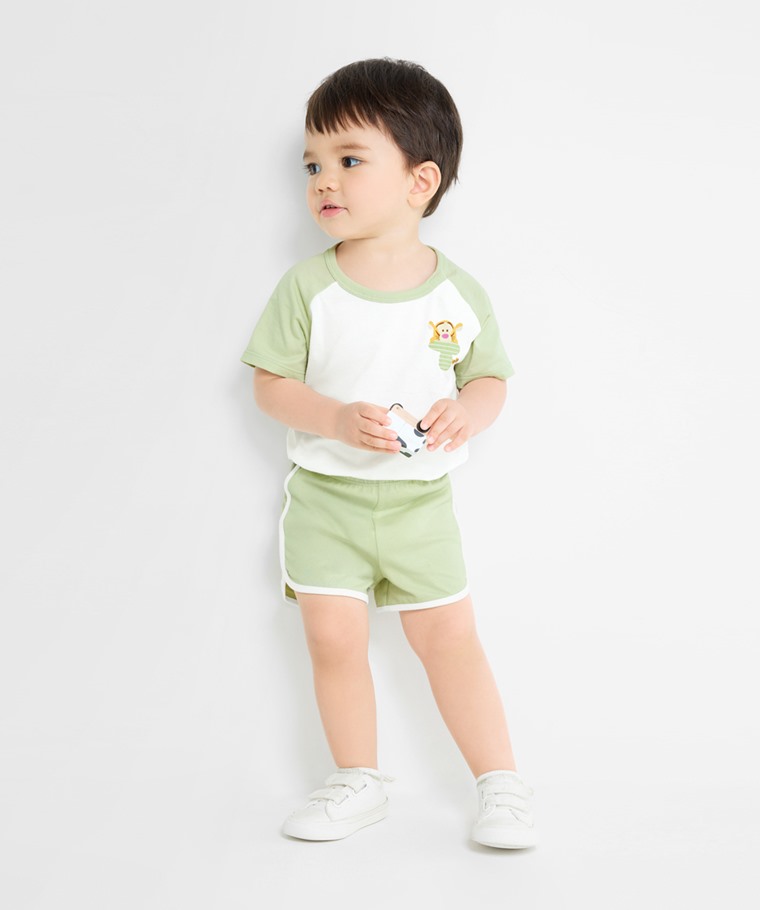 純棉滾邊鬆緊短褲-Baby