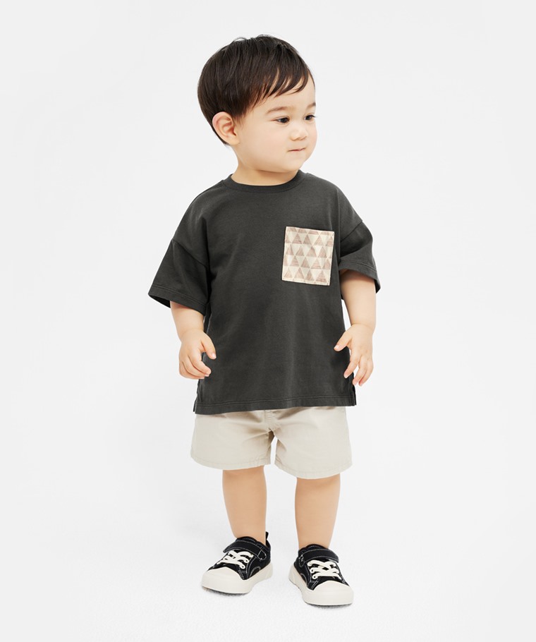 純棉口袋印花T恤-Baby