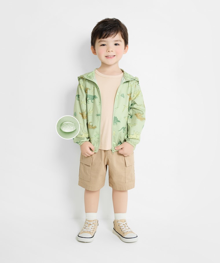 抗UV輕型恐龍印花風衣外套-童