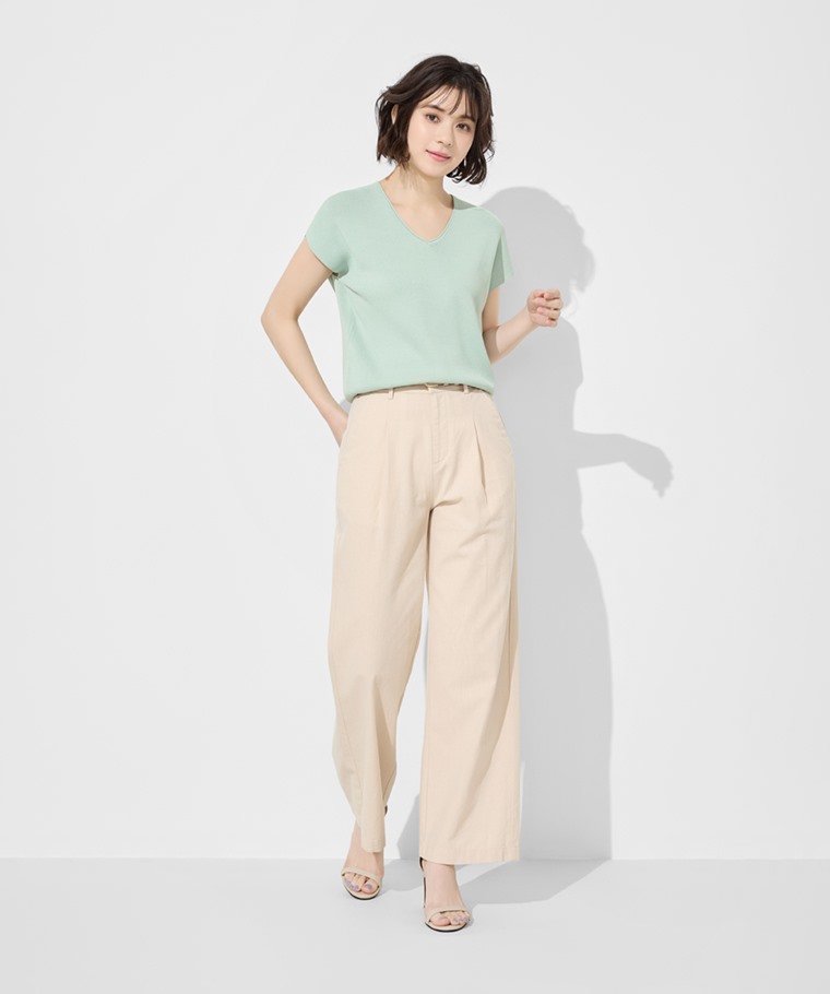 棉麻寬褲-女