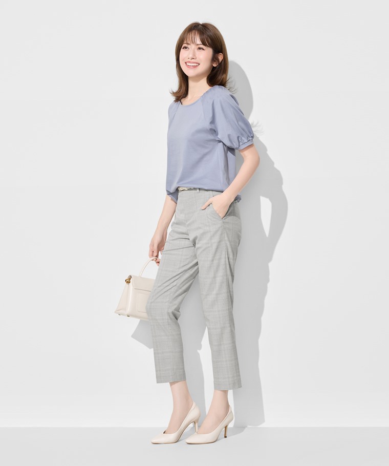 絲光棉泡泡袖上衣-女