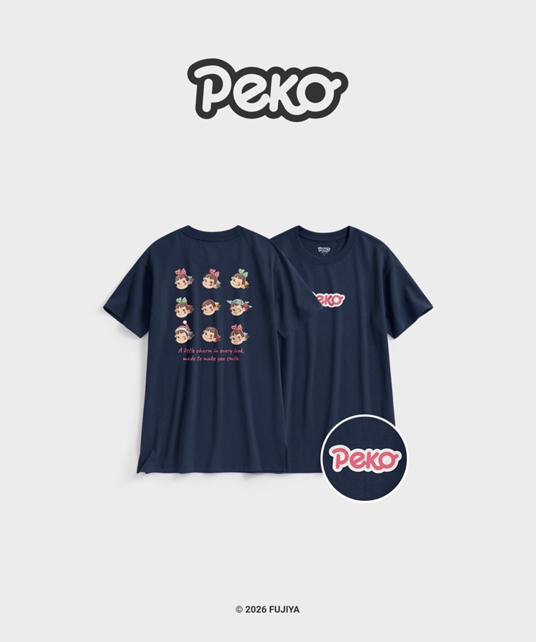 聯名系列T恤-WOMEN：女 · PEKO & POKO寬長版印花T恤-01