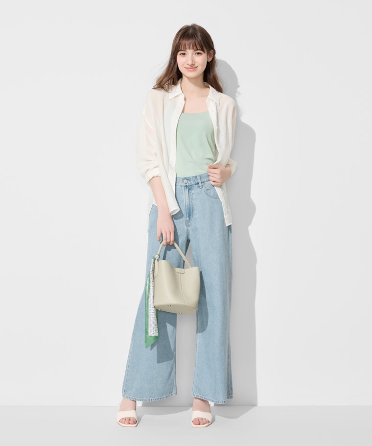 春夏女裝新品：女 · 輕涼Bra細肩帶背心,女 · 垂墜感牛仔寬褲,女 · 細褶紋理寬版襯衫