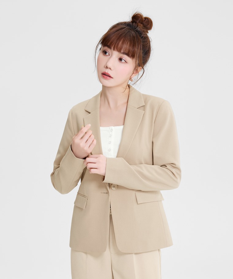 彈性西裝外套-女
