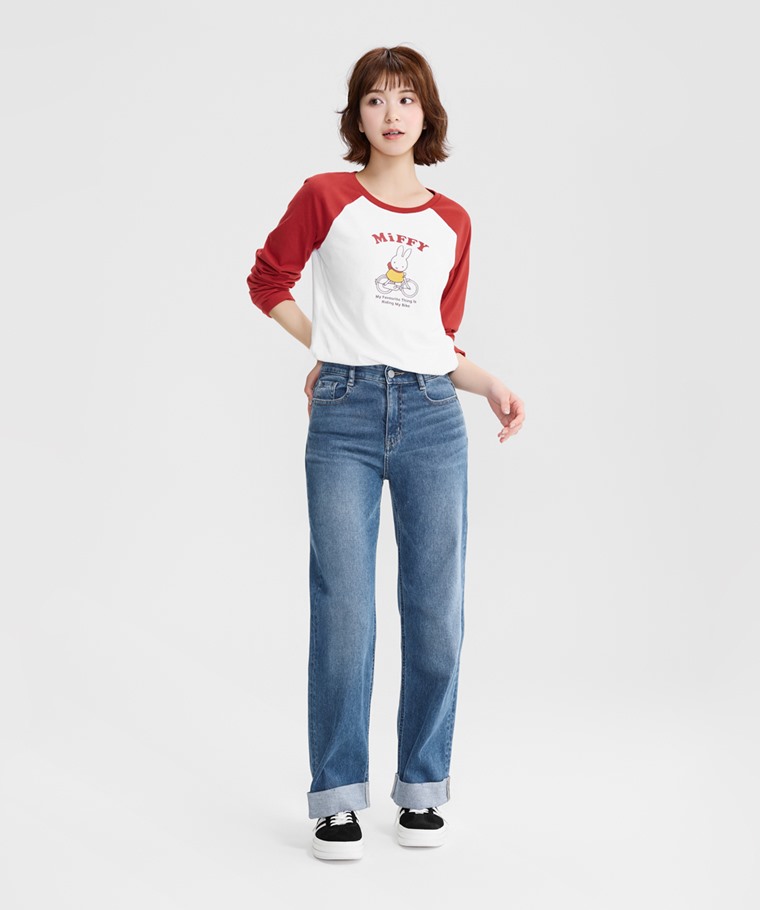 Miffy拉克蘭長袖印花T恤-01-女