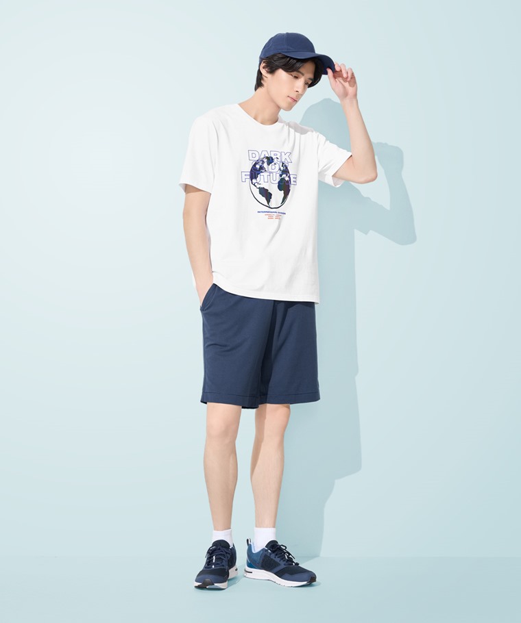 運動涼感印花圓領T恤-03-男