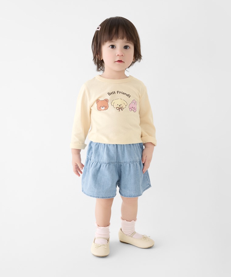 動物好朋友長袖印花T恤-Baby