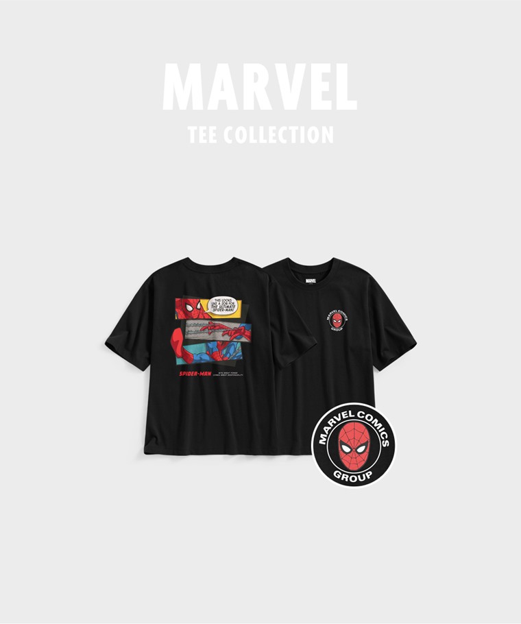 聯名系列T恤-MEN：男 · 漫威系列寬版印花T恤-01