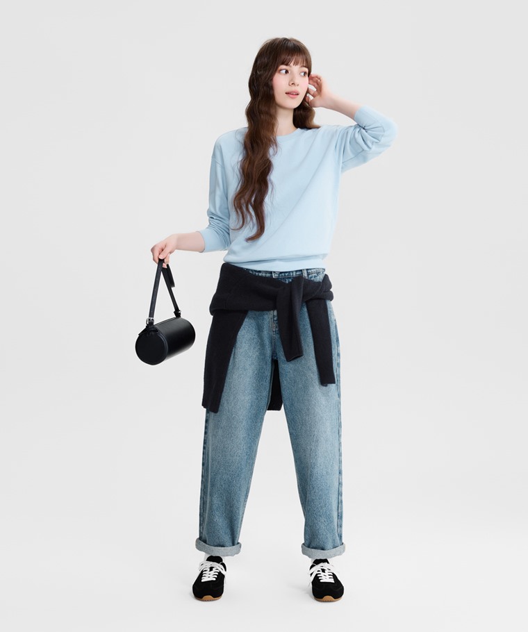 刷毛圓領衫-女