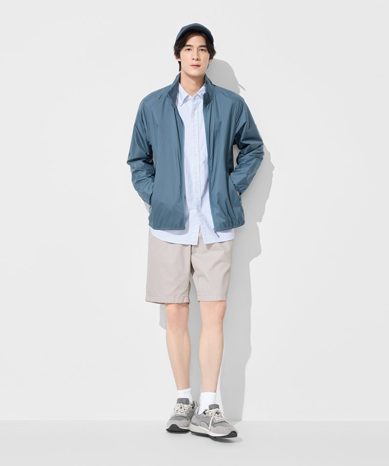 抗UV輕型立領風衣外套-男