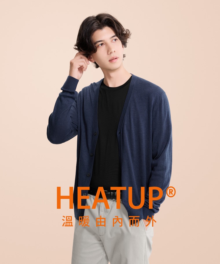 heatup圓領短袖上衣-男