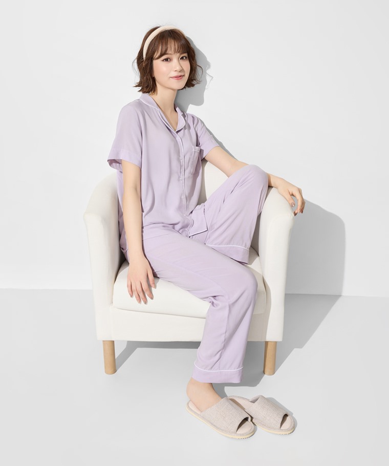 宅家舒適家居系列：女 · 嫘縈長褲家居套裝