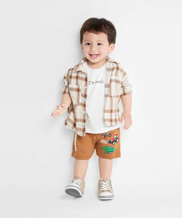 TOMICA竹節棉印花短褲-Baby