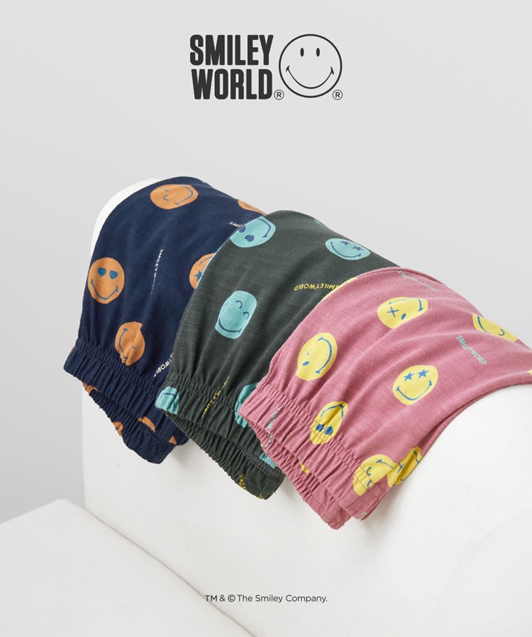 SmileyWorld®竹節棉印花短褲-Baby