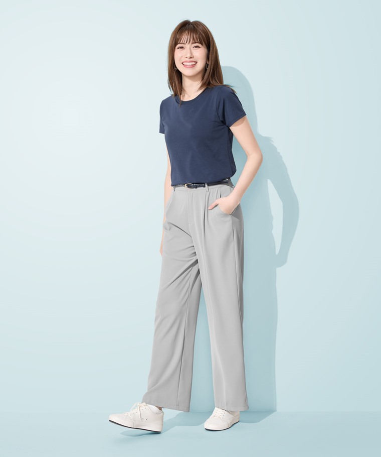 輕涼棉質Bra圓領寬襬T恤-女