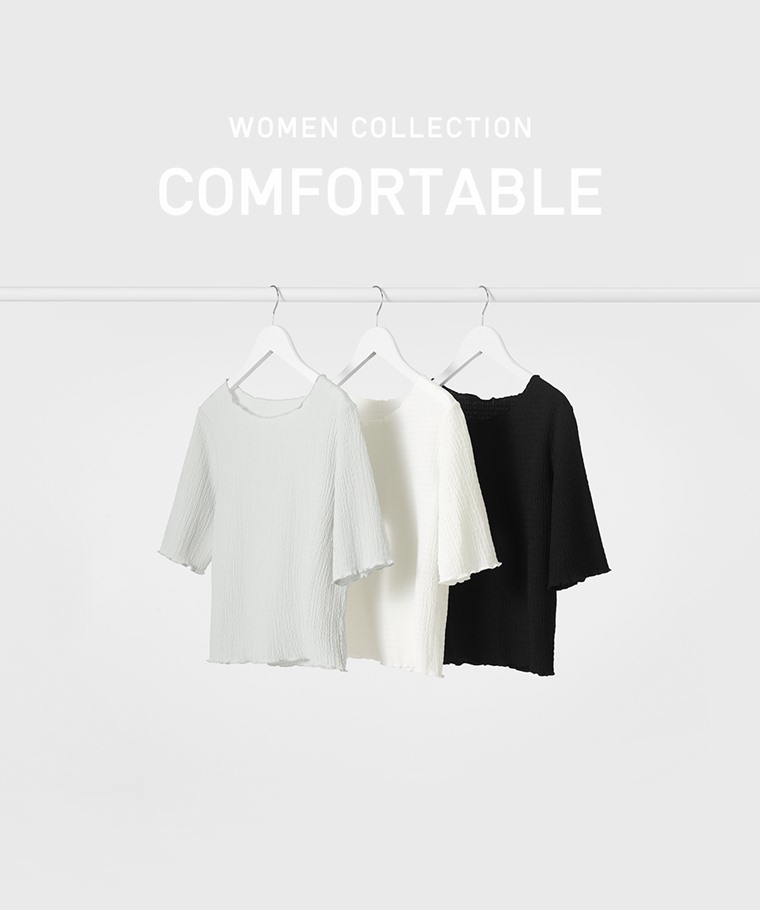 春夏女裝新品：女 · 輕柔透膚上衣