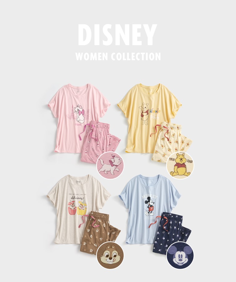 迪士尼系列莫代爾七分褲家居套裝-女
