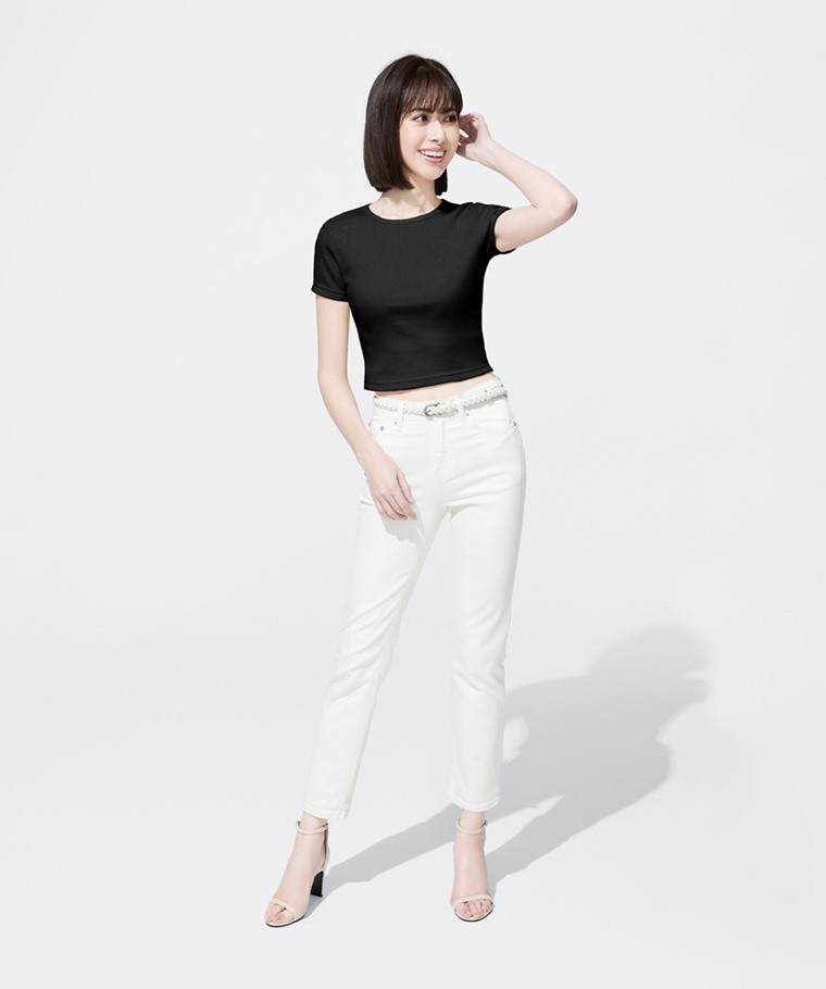羅紋短版T恤-女