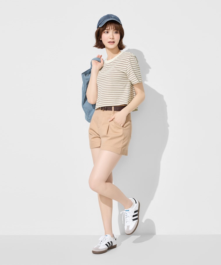 多色牛仔短褲-女