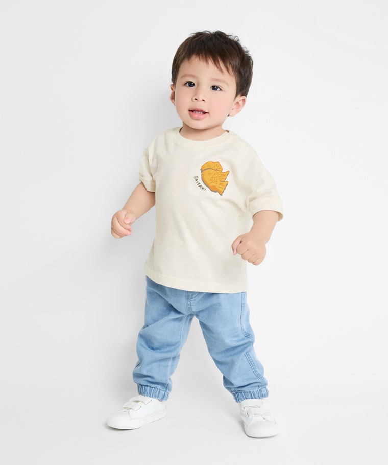 軟牛仔純棉束口褲-Baby