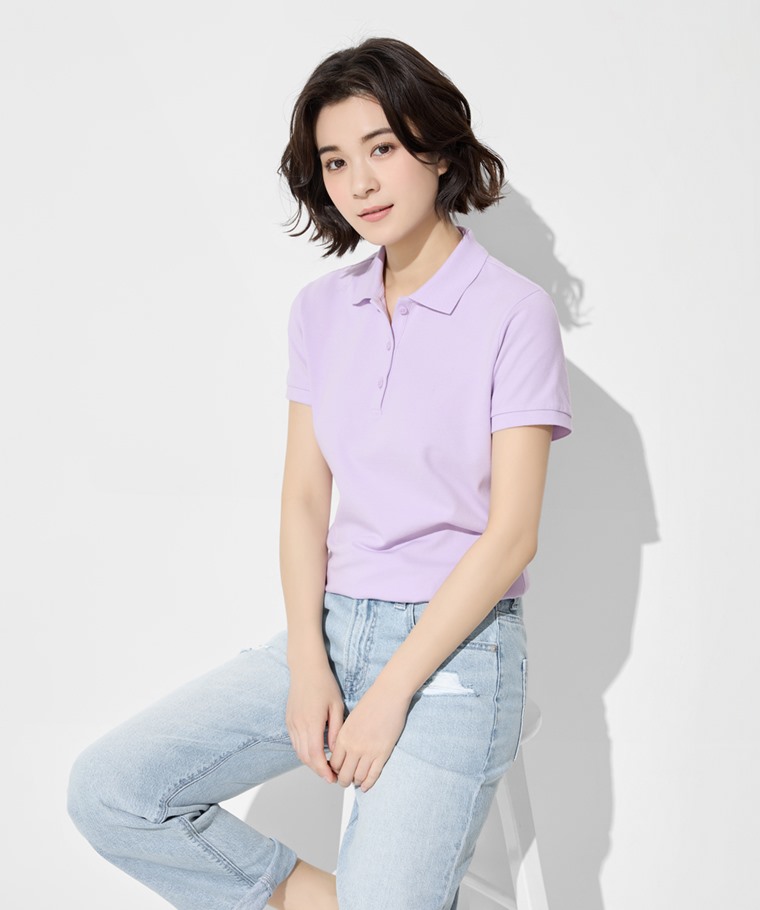 春夏女裝新品：女 · 棉質網眼彈性polo衫,女 · 刷破男友風九分牛仔褲