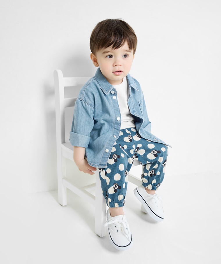 春夏嬰幼兒新品：Baby · 迪士尼系列竹節棉束口褲