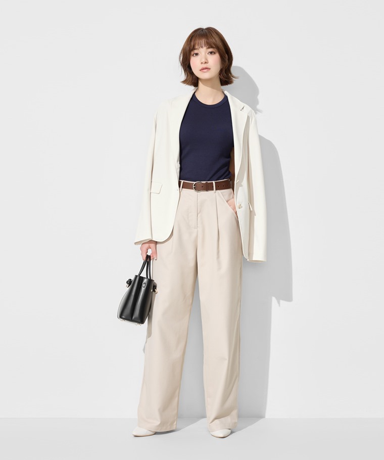 羅紋圓領短袖T恤-女