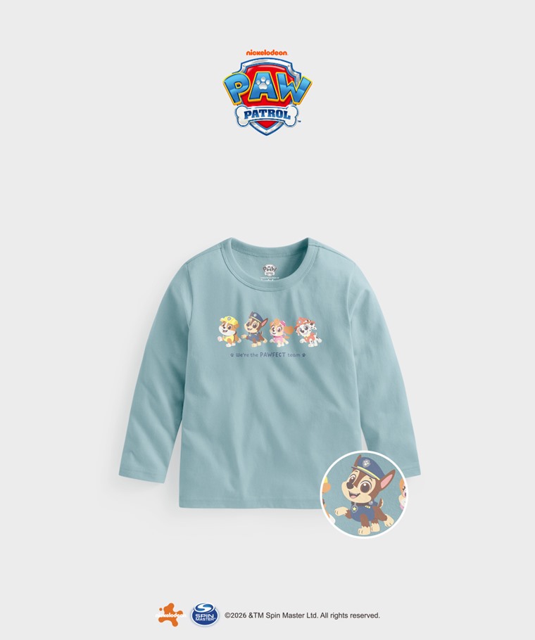 聯名系列T恤-KIDS：童 · 汪汪隊立大功長袖印花T恤-01