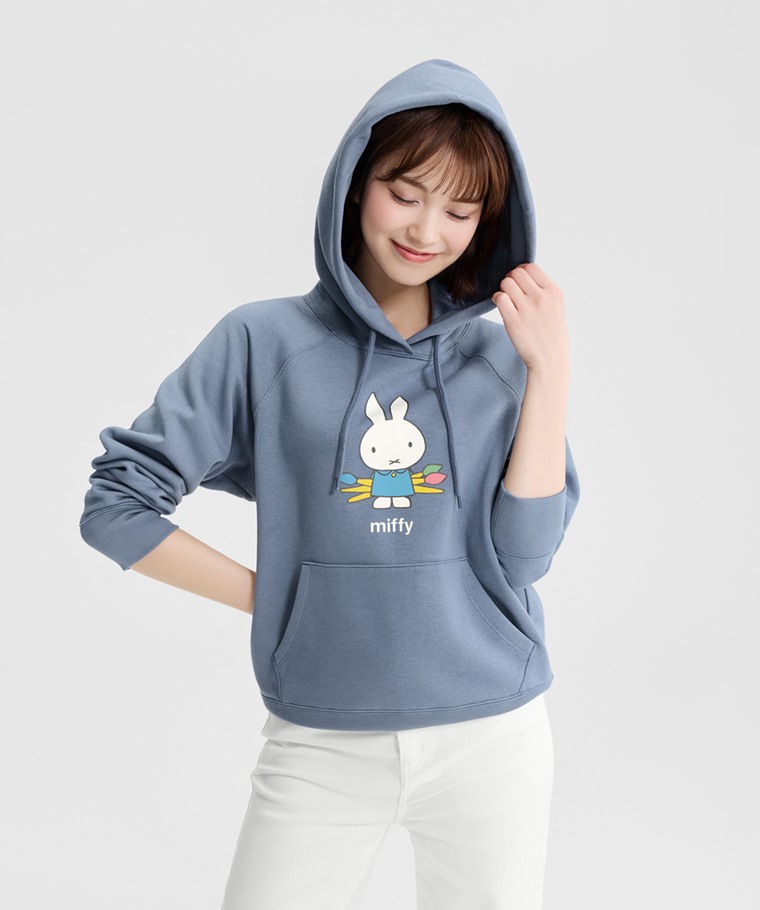 Miffy刷毛印花連帽衫-07-女