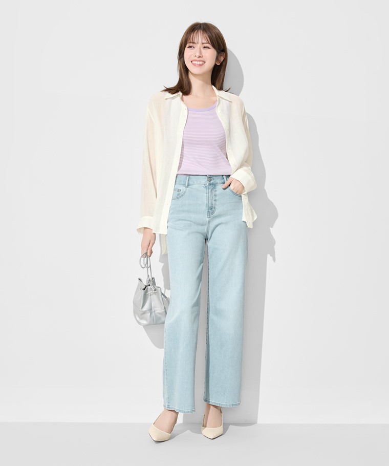 羅紋條紋背心-女