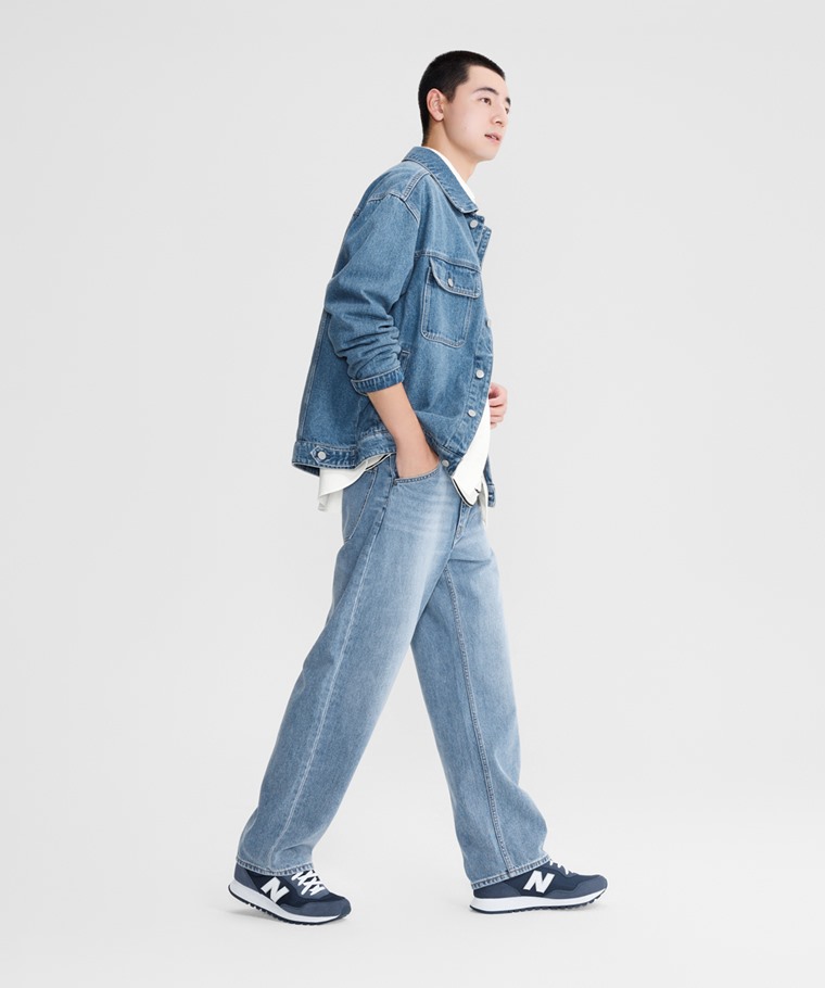 牛仔寬版外套-男