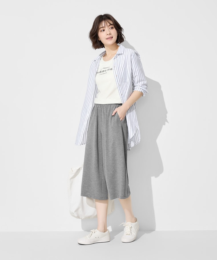 輕柔彈性休閒七分褲-女