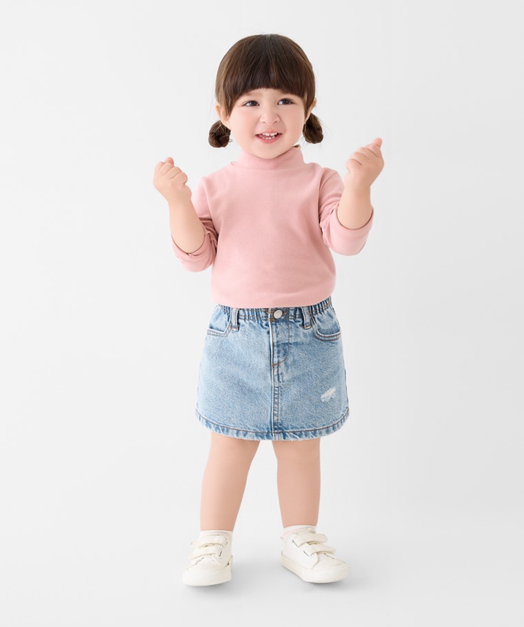 磨毛羅紋立領長袖T恤-Baby