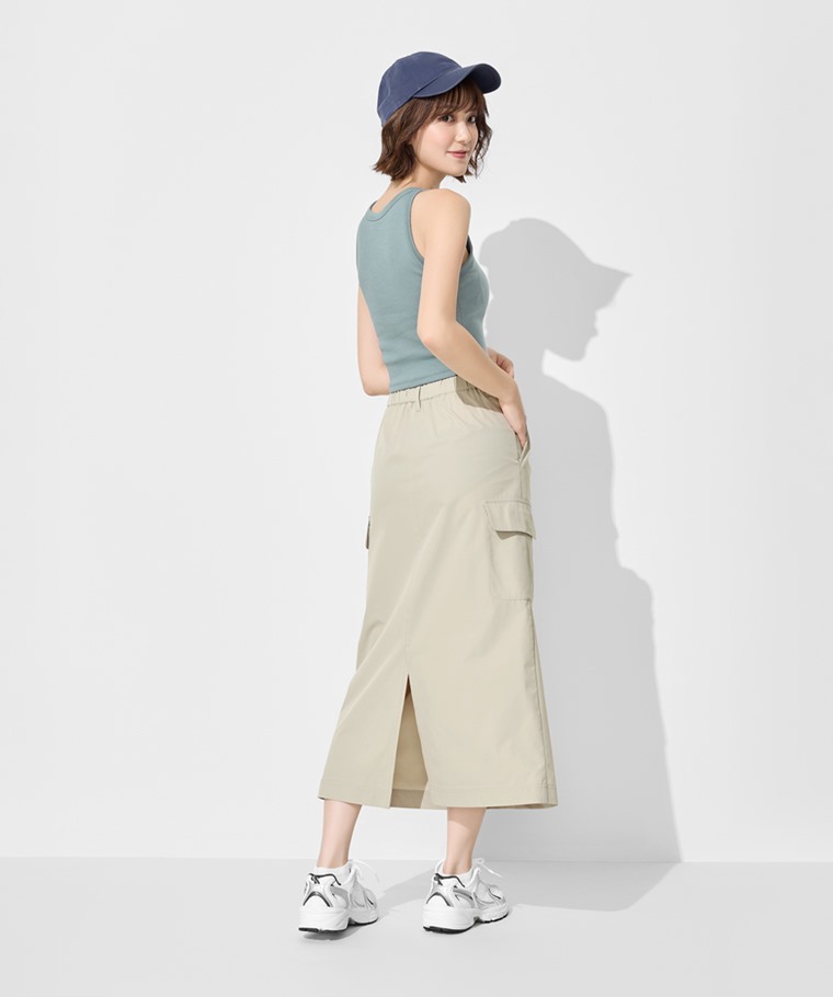 機能彈性工裝長裙-女