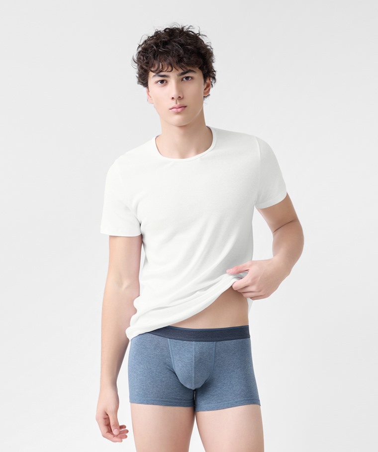 棉質低腰平口內褲-男