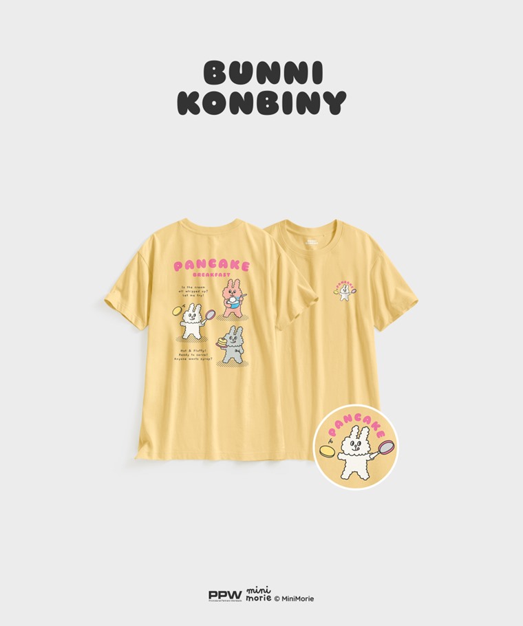聯名系列T恤-WOMEN：女 · Bunni Konbiny寬長版印花T恤-05