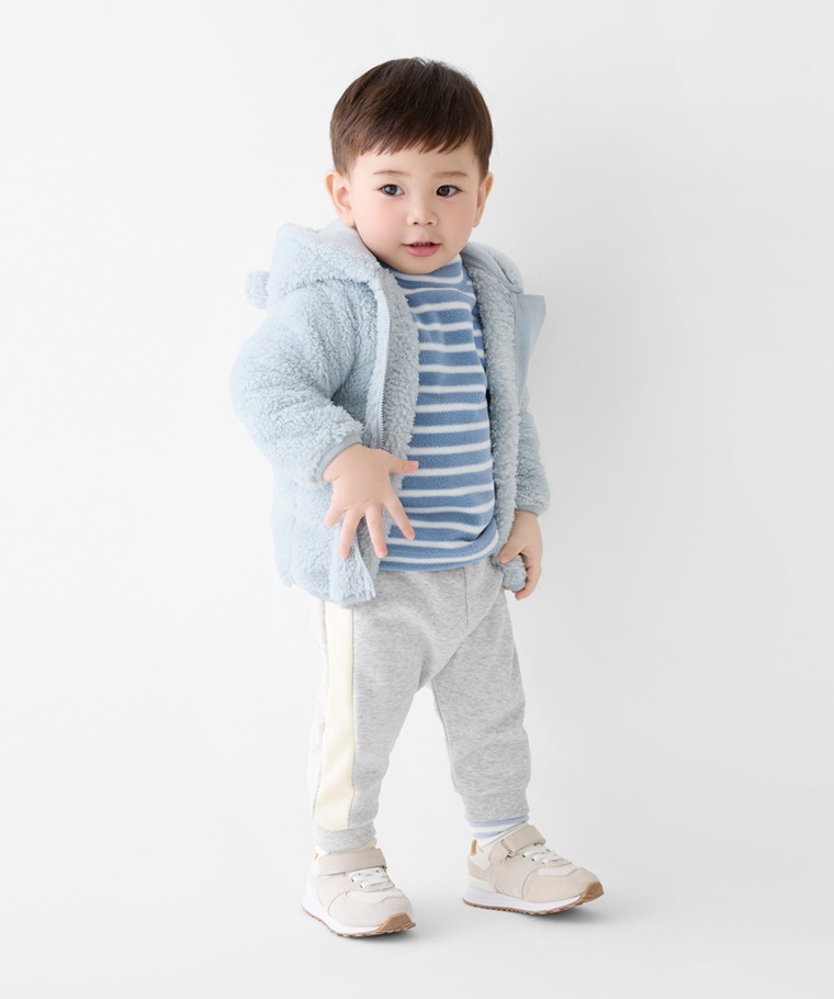 毛絨剪接束口褲-Baby - 束口褲管搭配側邊配色剪接，增添造型層次，活動更自在。