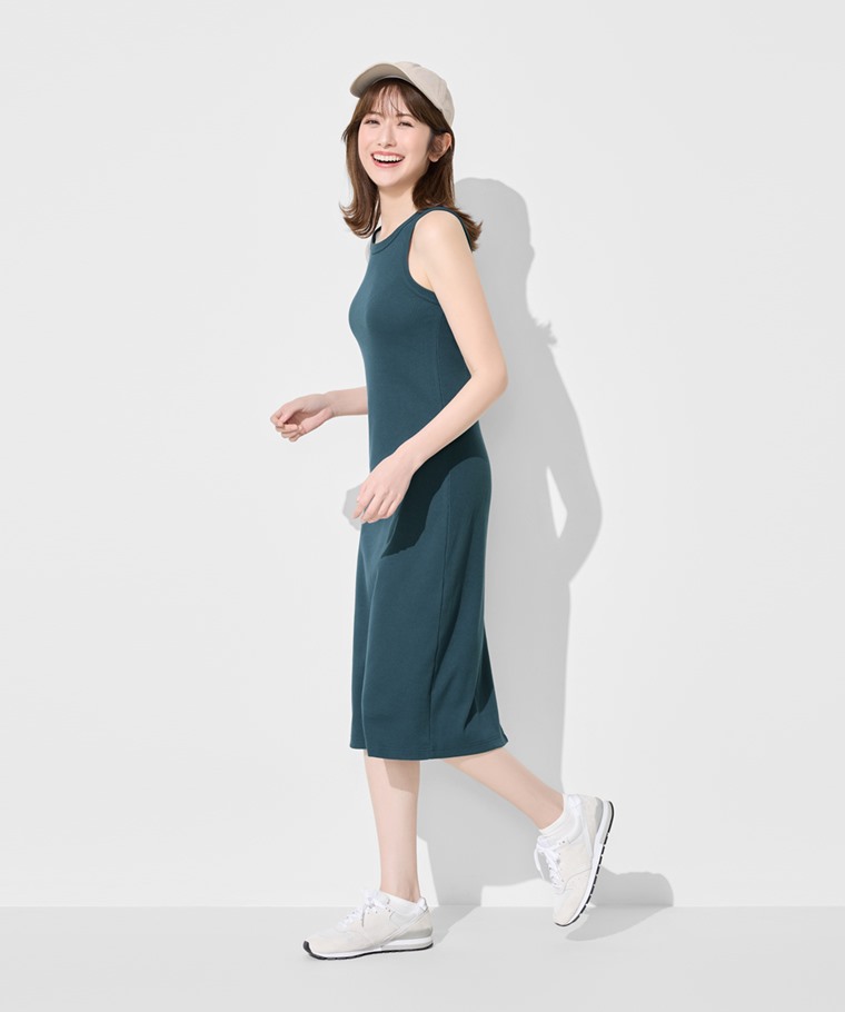 羅紋背心連身裙-女