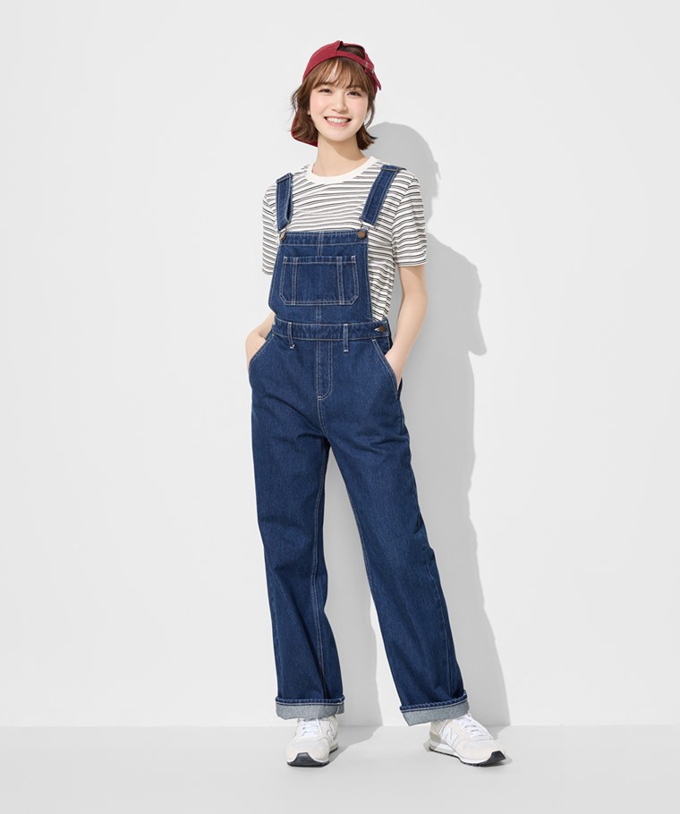 吊帶牛仔褲-女