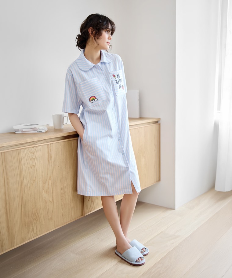 宅家舒適家居系列：女 · 棉質安心防凸點家居洋裝