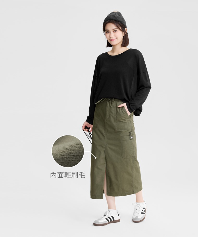 棉質工裝長裙-女