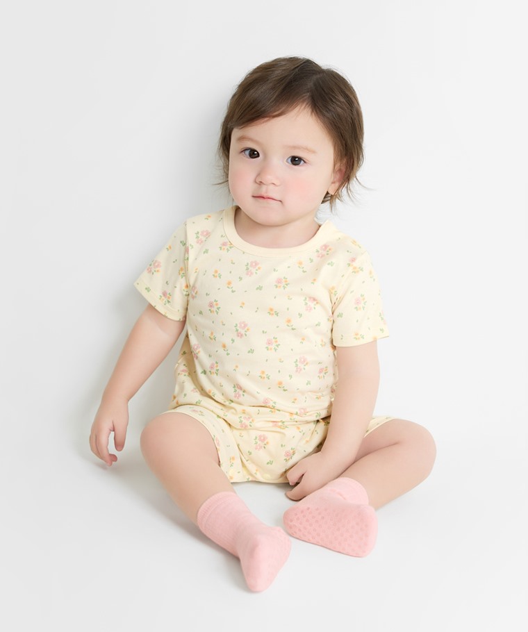 純棉碎花兔兔印花連身衣-Baby