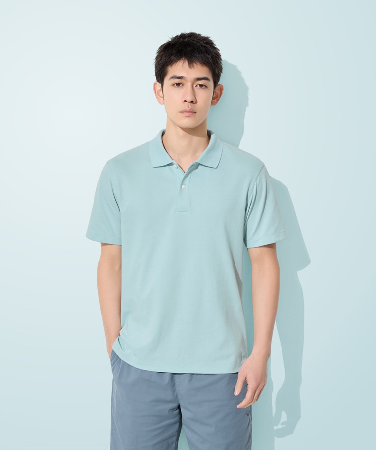 涼感網眼polo衫-男