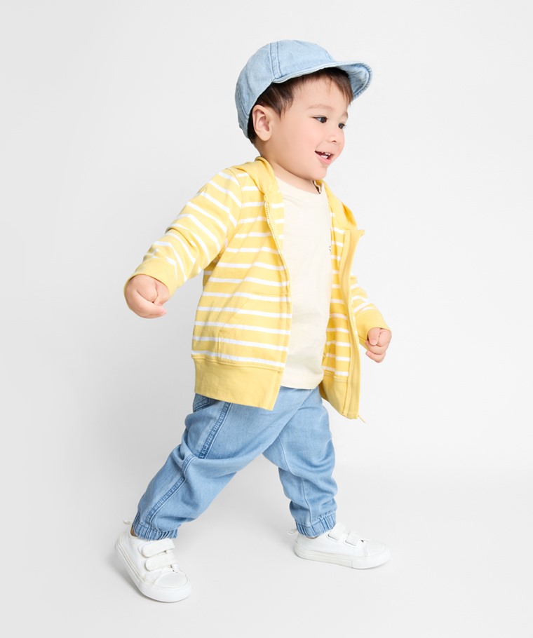 軟牛仔純棉束口褲-Baby