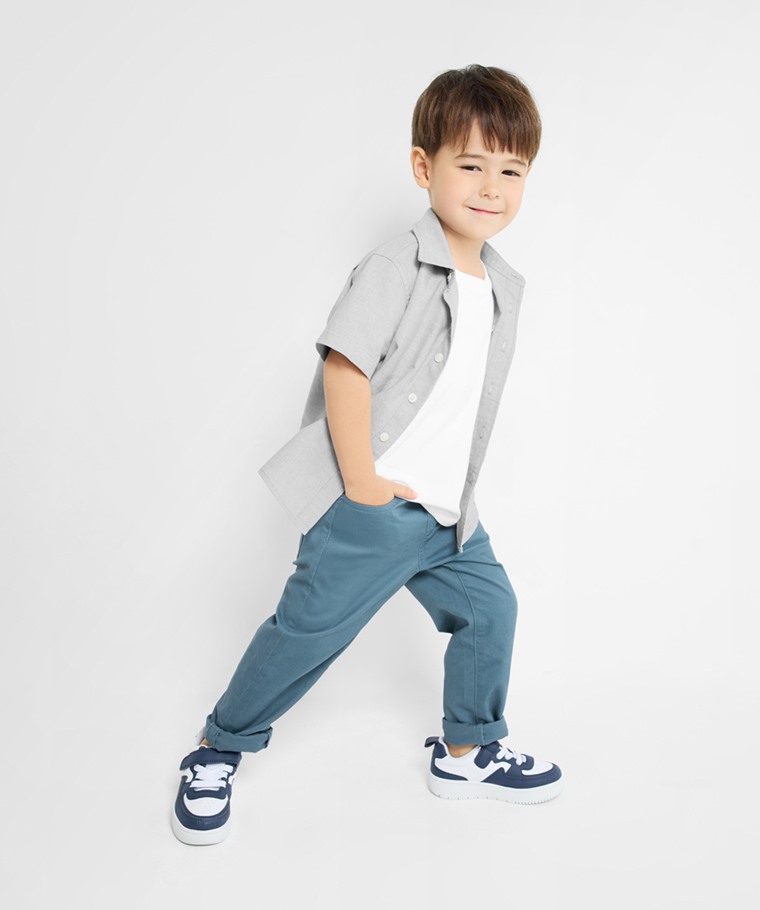 棉質彈性長褲-童