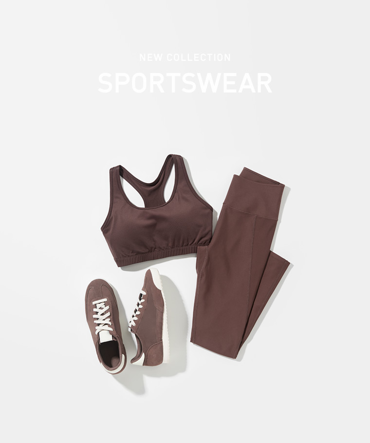 運動精選系列：女 · 吸排附口袋中度緊身褲,女 · 運動輕度支撐Bra背心