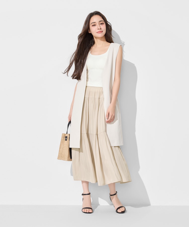 夏日精選女裝：女 · Bra背心,女 · 細褶蛋糕長裙